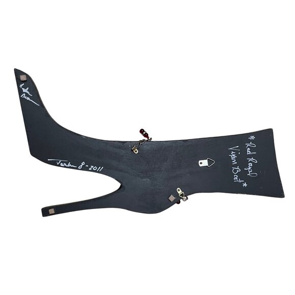 Stained Glass High Heel Boot Shaped Mirror With Beaded Accents & Mosaic Design - Picture 7 of 11